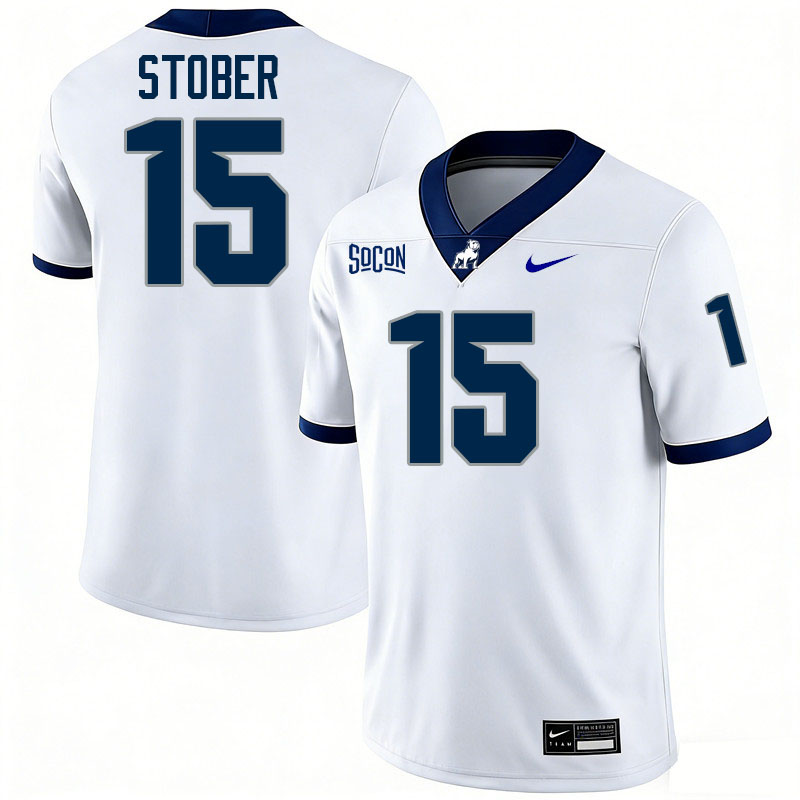 Samford Bulldogs #15 Brady Stober College Football Jerseys,Uniforms-White